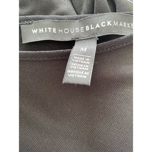 White House Black Market Black Lace Sheath Dress, Long Bell Sleeve Women's M - Picture 10 of 13